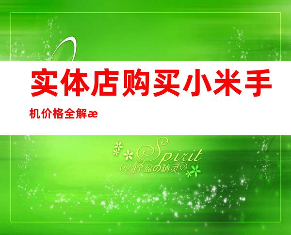 实体店购买小米手机价格全解析，划算省心购好机